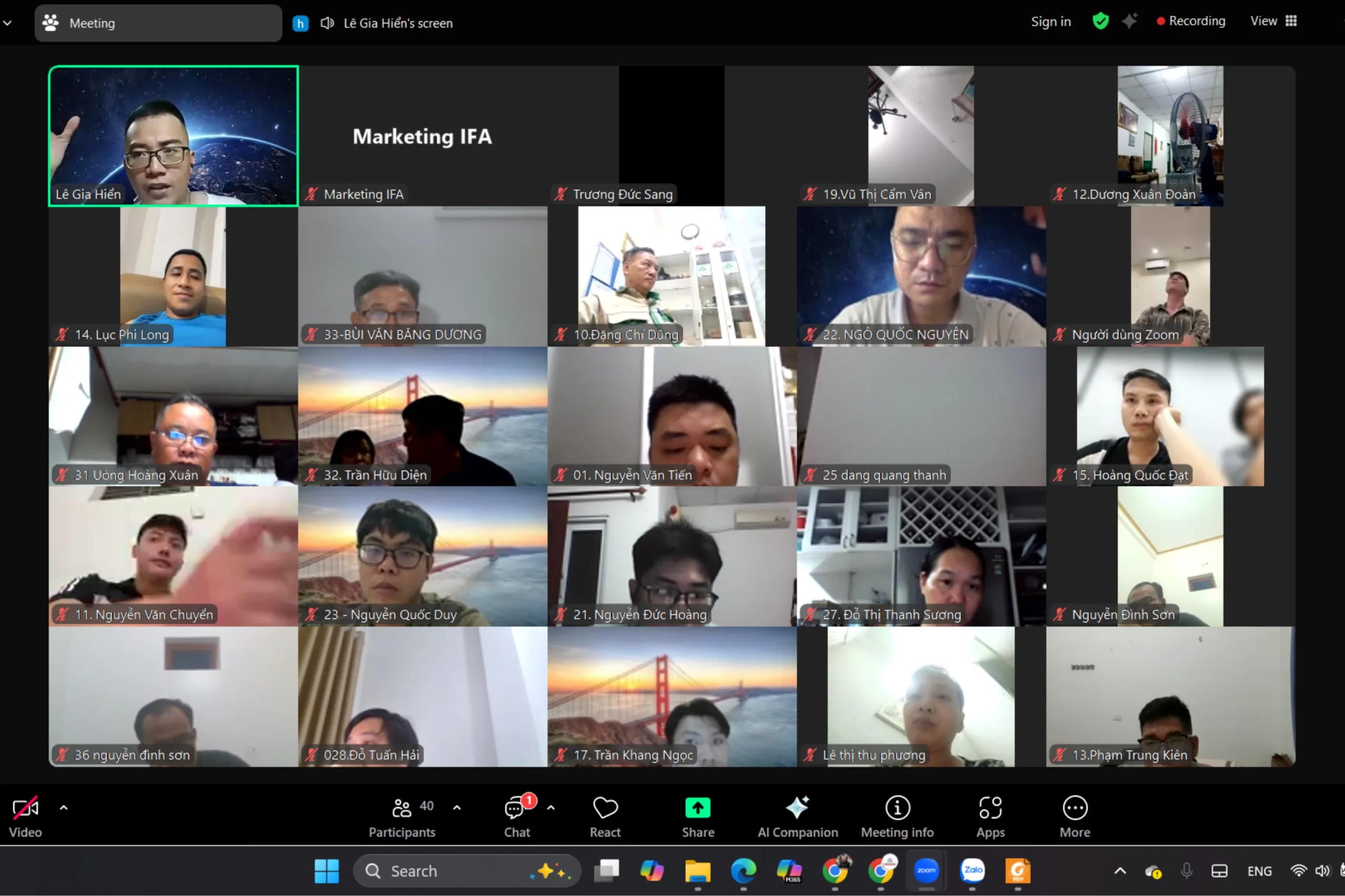 Buổi đào tạo quản lý vận hành tòa nhà - Hình thức trực tuyến qua Zoom