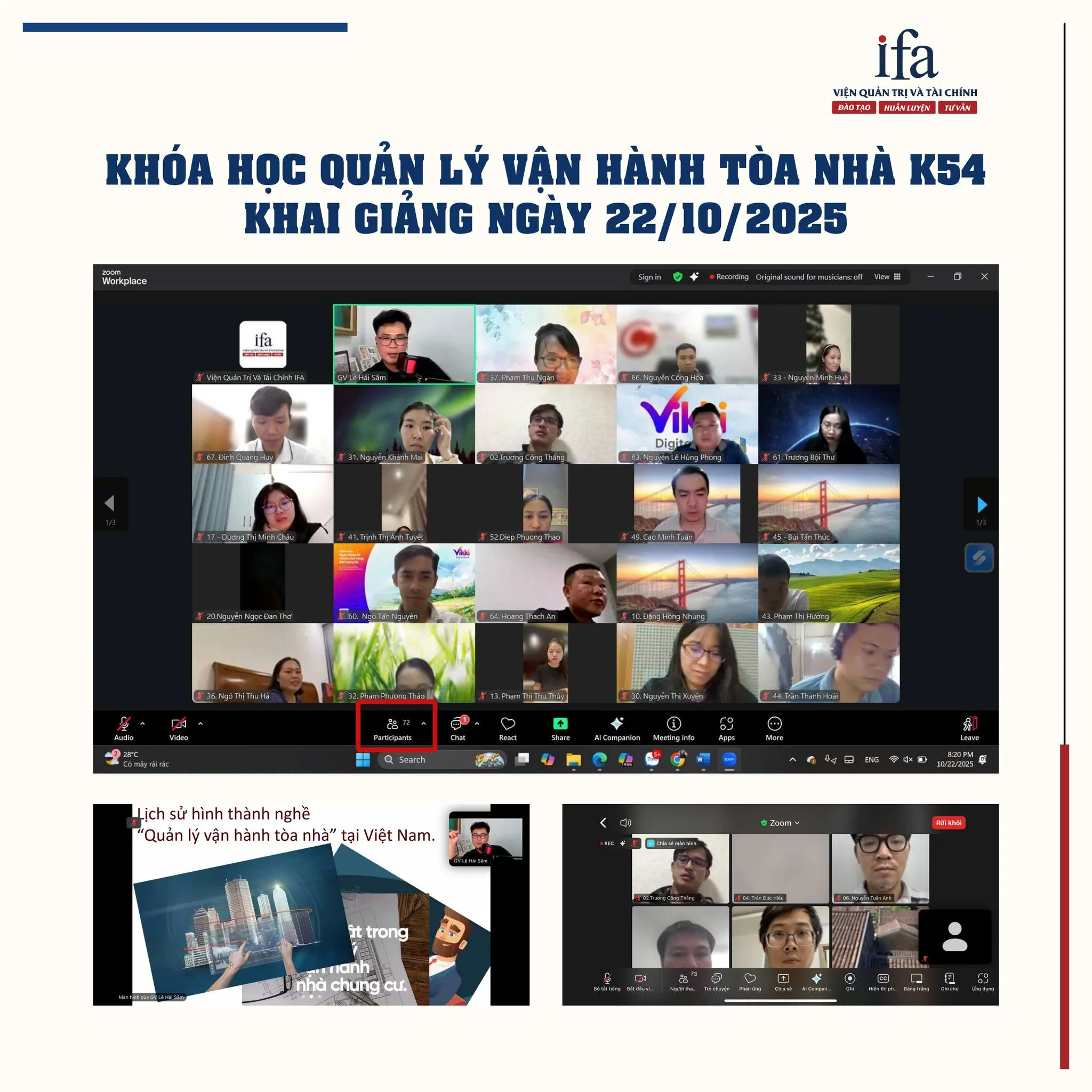 ❗NHIỀU NHÂN SỰ TỪ CÁC TẬP ĐOÀN LỚN ĐĂNG KÝ KHÓA HỌC QUẢN LÝ & VẬN HÀNH TÒA NHÀ – DẤU HIỆU CHO MỘT GIAI ĐOẠN MỚI CỦA NGÀNH FACILITY MANAGEMENT !