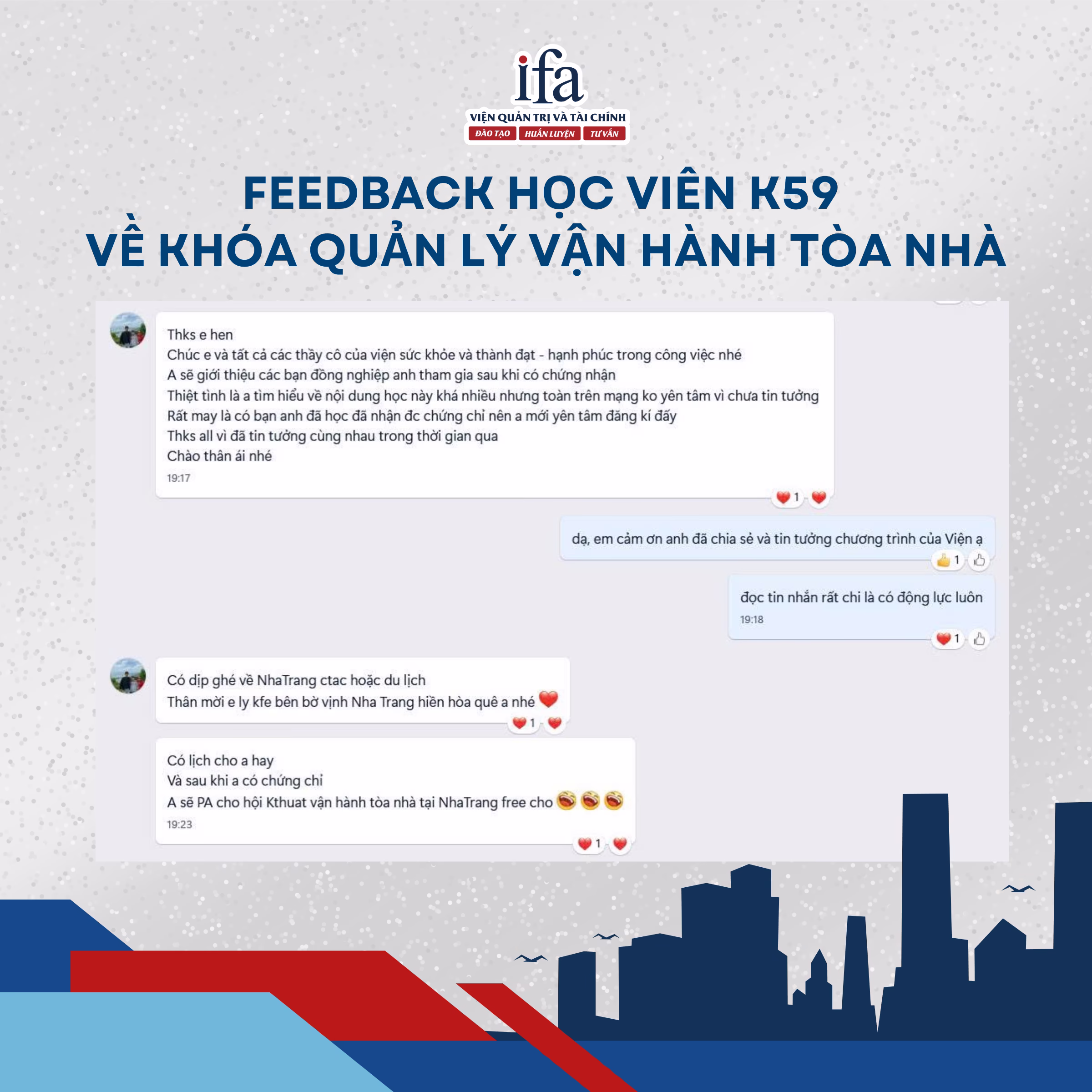 Những phản hồi tích cực từ học viên lớp K59