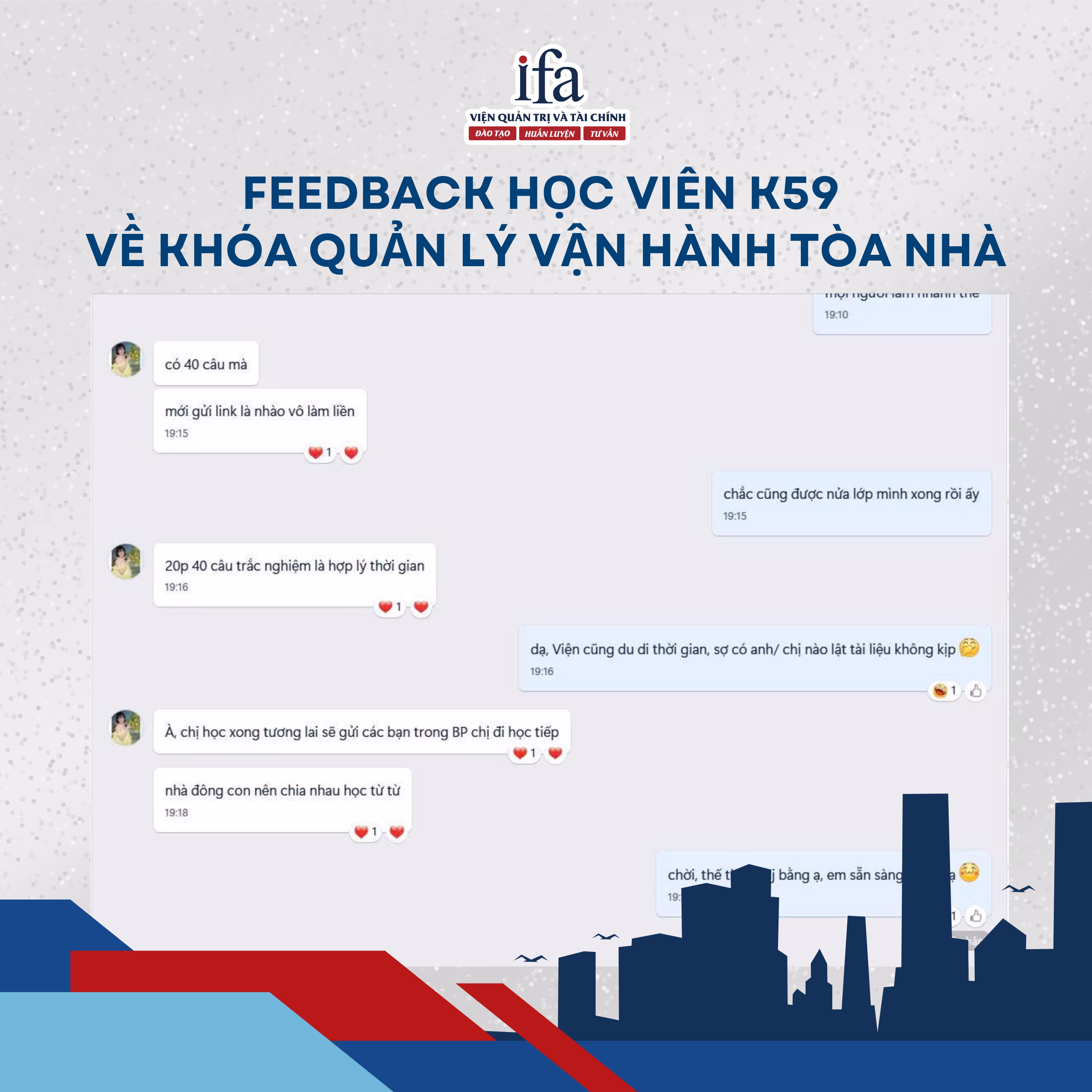 Những phản hồi tích cực từ học viên lớp K59